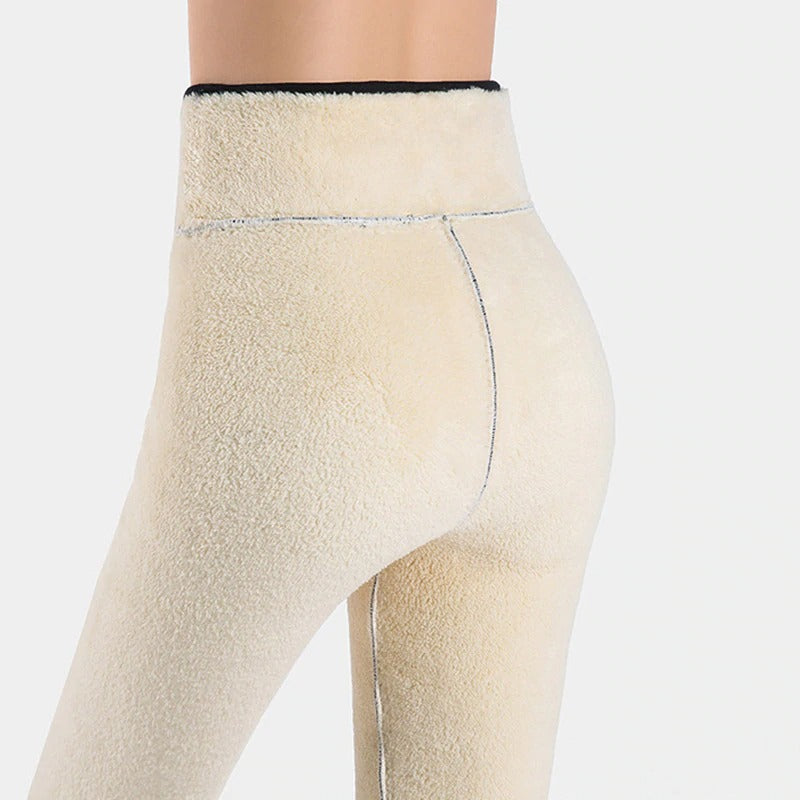 Legging Polaire Femme Leggings Doublé Thermique Pantalon d'hiver  Peluche-Doublure Épais Cachemire Leggings Taille Haute